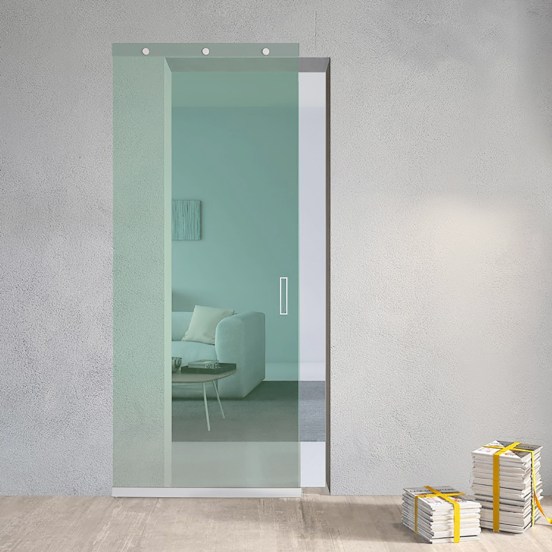 porta scorrevole vetro trasparente